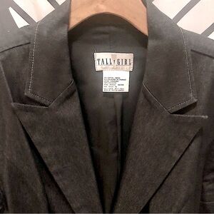 Black Wash Denim Jacket, Blazer, Size 16 Tall